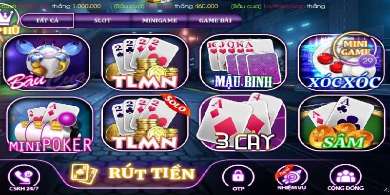 Tổng quan top game bài đổi thưởng